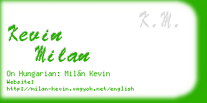 kevin milan business card