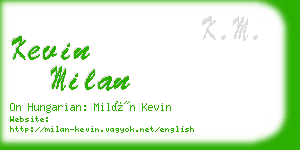 kevin milan business card